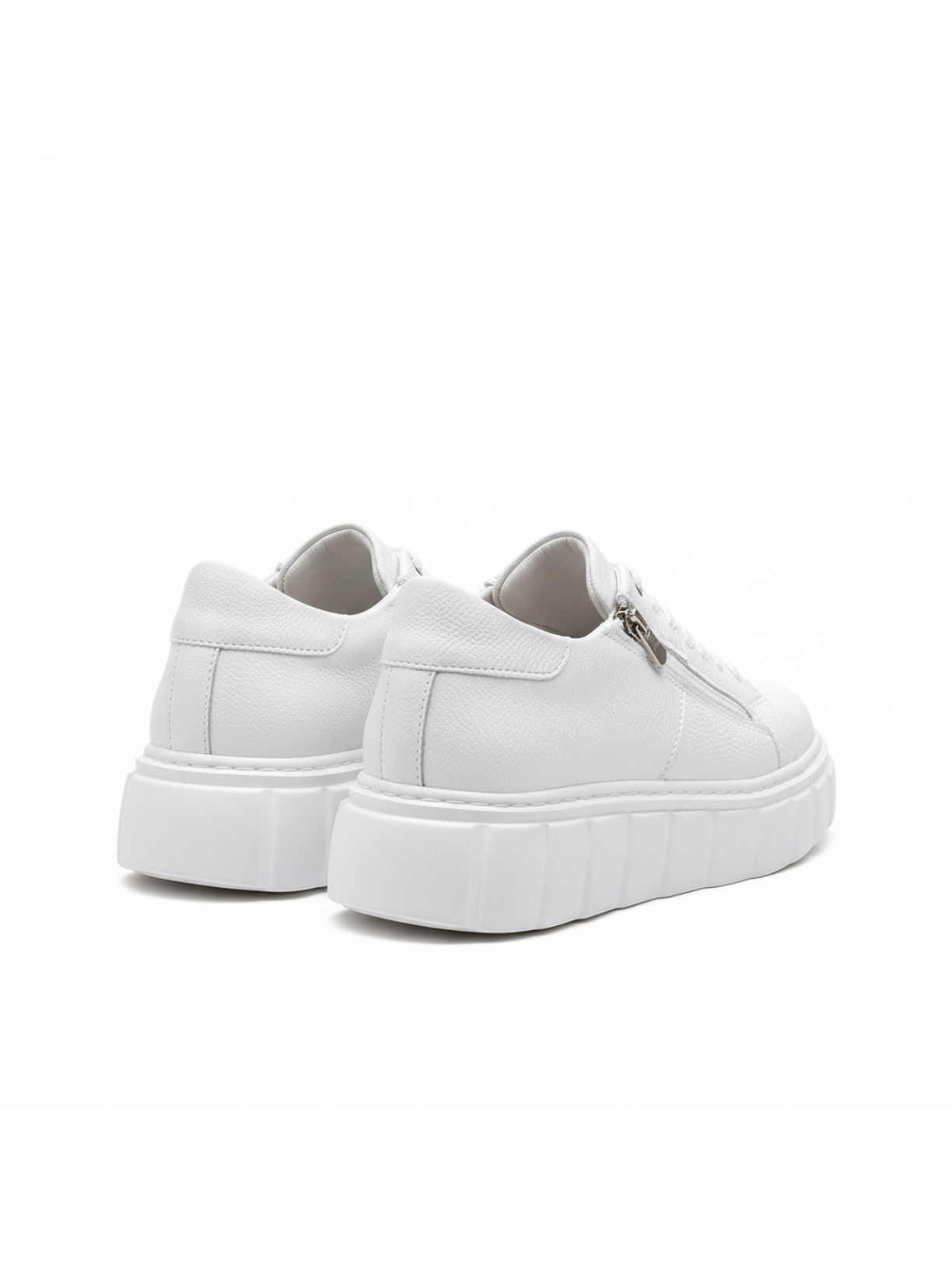 Altair Blanco all-white elevating sneaker by Apollo Moda, third angle
