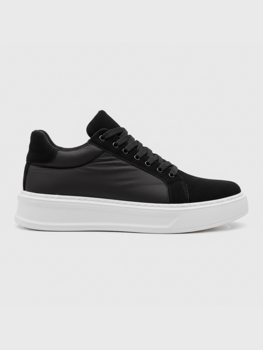 Apollo Moda Men's Genesis Shadow black and white casual sneaker with white sole, main product photo