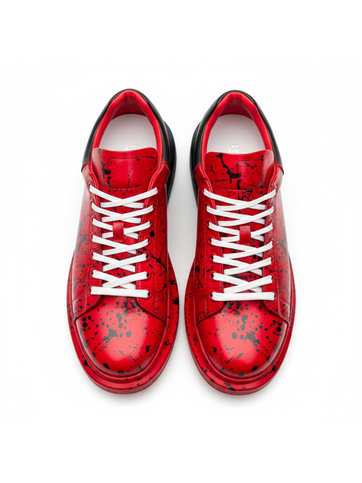 Apollo Moda men's Color Wave Bold Contrast splatter sneaker with platform sole, fourth angle