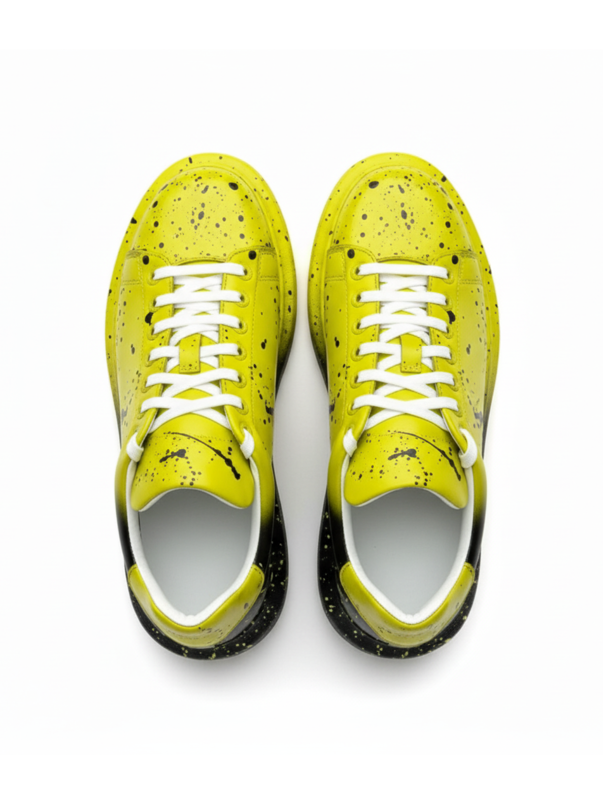 Men's Color Wave Vivid Fusion yellow and black custom sneaker by Apollo Moda, fifth angle