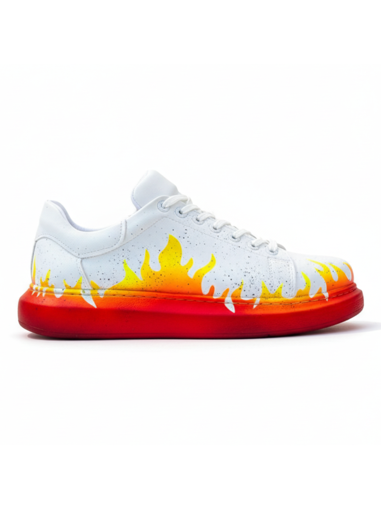 Men's Kinetic Vibe Fusion Pulse hand-painted sneaker by Apollo Moda, sixth angle