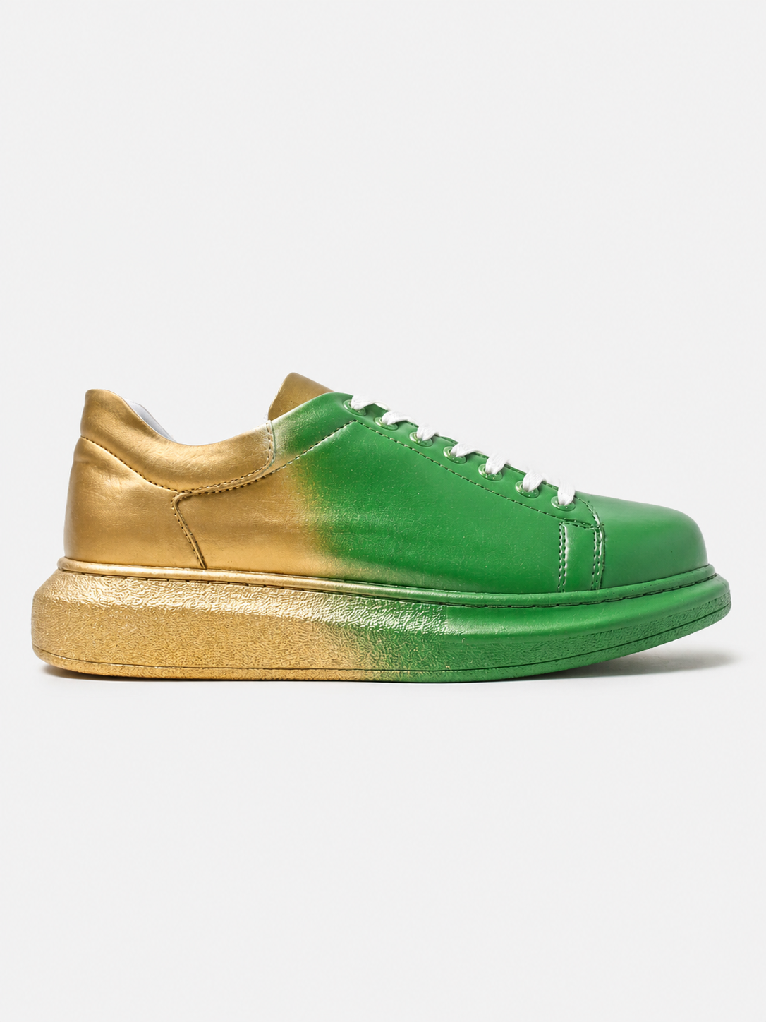 Apollo Moda Men's Color Wave Twilight Fusion green and gold gradient custom sneaker, main product photo