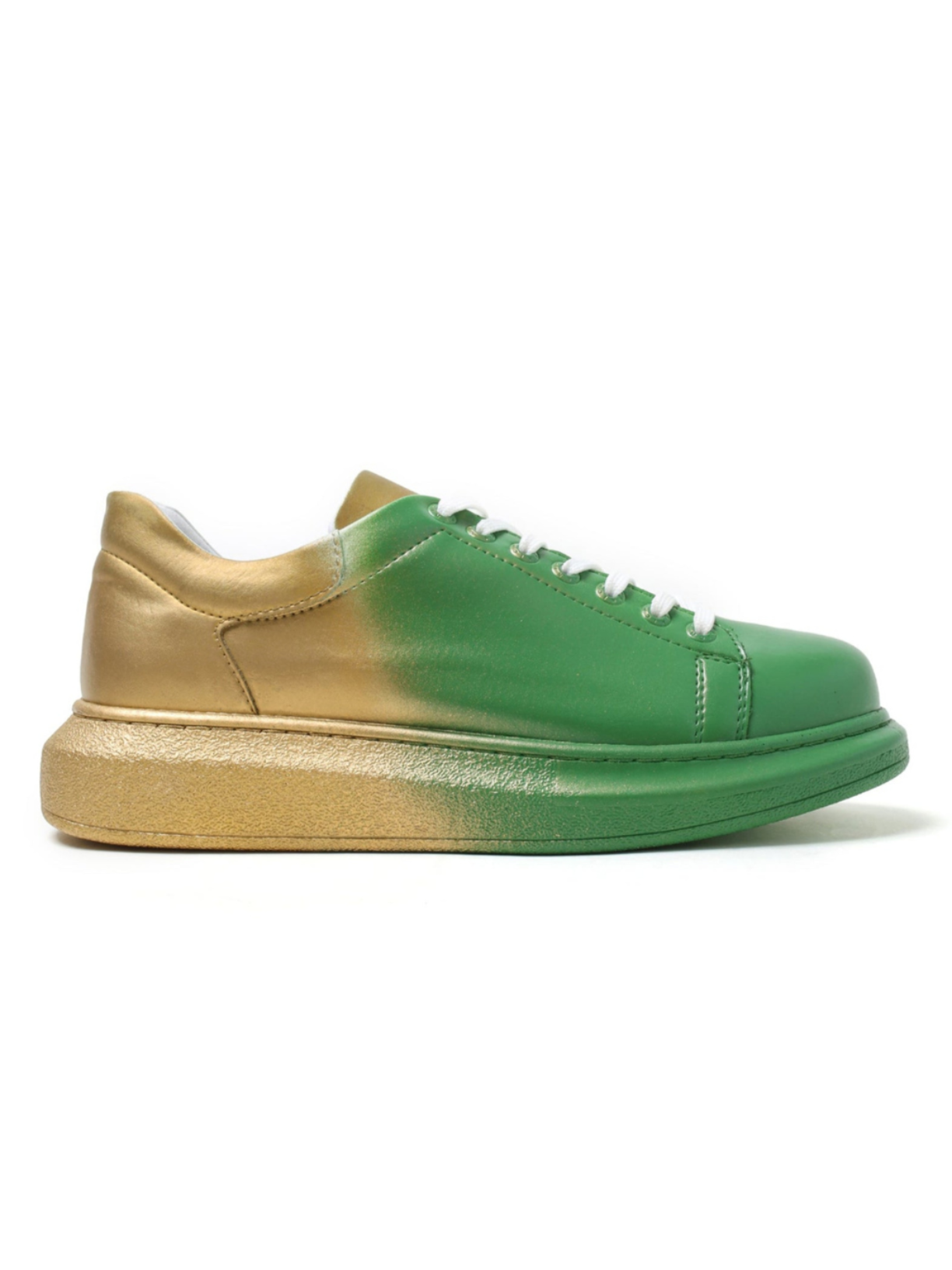 Color Wave Twilight Fusion hand-painted gradient sneaker by Apollo Moda, sixth angle